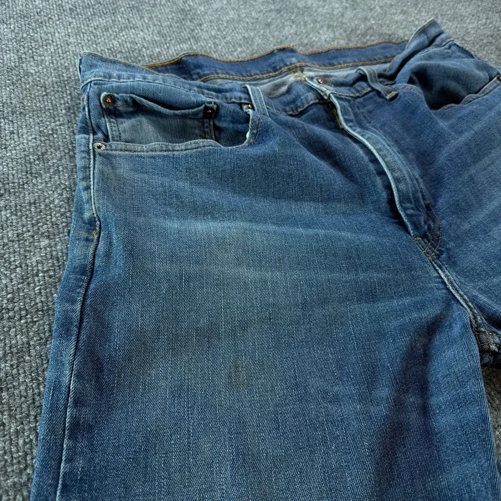 Classic Levi Strauss 505 Regular Fit Straight Leg Blue Denim Jeans Mens 36x30
